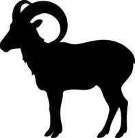 mouflon d'Amérique noir silhouette vecteur
