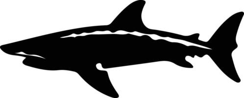 requin pèlerin noir silhouette vecteur
