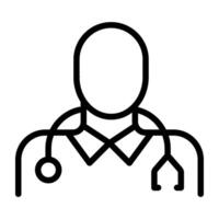 Masculin avatar avec stéthoscope mettant en valeur médecin concept icône vecteur