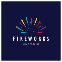 feux d'artifice logo conception avec Créatif coloré des étincelles dans moderne style.logo pour entreprise, marque, célébration, feux d'artifice, pétards vecteur