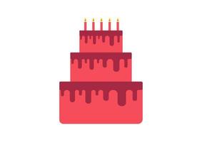 illustration de gâteau d'anniversaire rose vecteur
