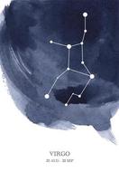illustration aquarelle d'astrologie de la constellation de la vierge. vecteur