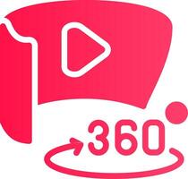 360 diplôme vidéo Créatif icône conception vecteur