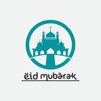 eid mubarak icône logo islamique et Ramdhan religion illustration logo conception vecteur mosquée