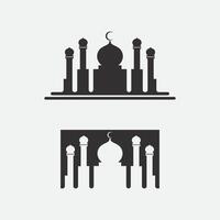 eid mubarak icône logo islamique et Ramdhan religion illustration logo conception vecteur mosquée