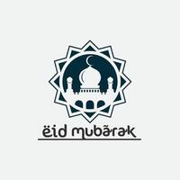 eid mubarak icône logo islamique et Ramdhan religion illustration logo conception vecteur mosquée