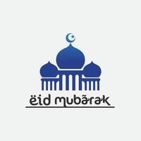 eid mubarak icône logo islamique et Ramdhan religion illustration logo conception vecteur mosquée
