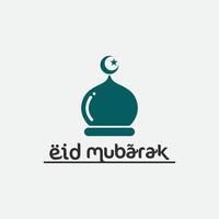 eid mubarak icône logo islamique et Ramdhan religion illustration logo conception vecteur mosquée