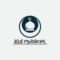 eid mubarak icône logo islamique et Ramdhan religion illustration logo conception vecteur mosquée