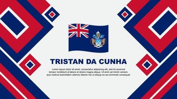 Tristan da cunha drapeau abstrait Contexte conception modèle. Tristan da cunha indépendance journée bannière fond d'écran vecteur illustration. Tristan da cunha dessin animé