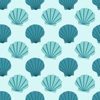 mer coquilles sans couture modèle. branché modèle de coquillages pour emballage papier, fond d'écran, autocollants, carnet couverture, cartes, scrapbooking vecteur