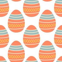Pâques des œufs sans couture modèle, Pâques symbole, décoratif vecteur éléments. Pâques coloré des œufs Facile modèle. vecteur illustration isolé.
