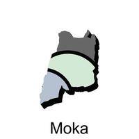 moka ville frontière carte silhouette modèle conception vecteur