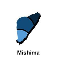 carte de mishima plat vecteur conception, carte Région de Japon pays modèle
