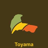 toyama ville carte illustration, Japon Préfecture sur marron Contexte pour votre affaires vecteur