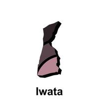 carte de iwata silhouette dessins concept, logos, logotype élément pour modèle. vecteur