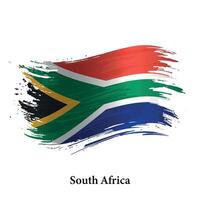grunge drapeau de Sud Afrique, brosse accident vasculaire cérébral vecteur