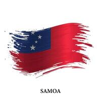 grunge drapeau de samoa, brosse accident vasculaire cérébral vecteur