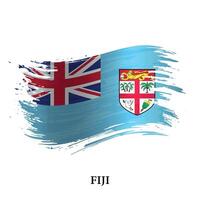 grunge drapeau de Fidji, brosse accident vasculaire cérébral vecteur