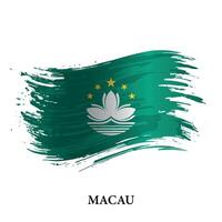 grunge drapeau de macao, brosse accident vasculaire cérébral Contexte vecteur
