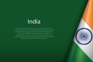 Inde nationale drapeau isolé sur Contexte avec fond vecteur