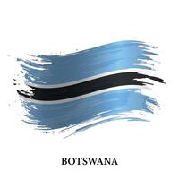 grunge drapeau de botswana, brosse accident vasculaire cérébral vecteur