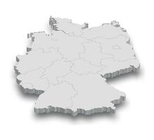 3d Allemagne blanc carte avec Régions isolé vecteur