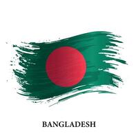 grunge drapeau de Bangladesh, brosse accident vasculaire cérébral Contexte vecteur