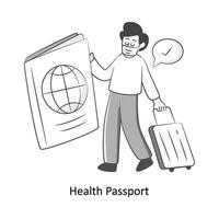 santé passeport plat style conception vecteur illustration. Stock illustration