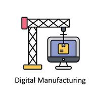 numérique fabrication vecteur rempli contour icône conception illustration. fabrication unités symbole sur blanc Contexte eps dix fichier