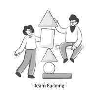 équipe bâtiment plat style conception vecteur illustration. Stock illustration