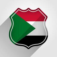 Soudan drapeau route signe illustration vecteur