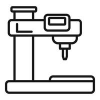 laser cnc machine icône contour vecteur. étalonnage métal travail vecteur