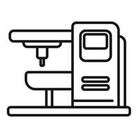 fraisage panneau machine icône contour vecteur. centre équipement vecteur