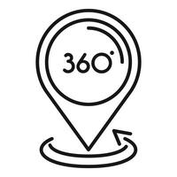 360 diplôme emplacement icône contour vecteur. contrôle numérique vecteur
