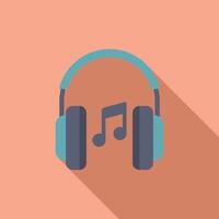 Ecoutez la musique écouteurs icône plat vecteur. faire face compétences vecteur