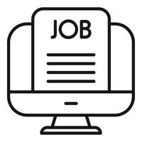 trouver Nouveau emploi en ligne icône contour vecteur. reprendre Humain vecteur