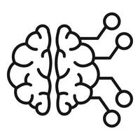 cerveau faire face compétences icône contour vecteur. santé mental occupé vecteur