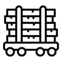 rails système cargaison transport icône contour vecteur. wagon expédition vecteur