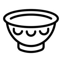 soupe bol icône contour vecteur. culinaire cantine navires vecteur