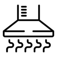 le fourneau capuche icône contour vecteur. air ventilation filtre vecteur