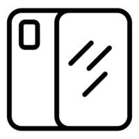 protecteur couverture téléphone barrière icône contour vecteur. verre protection La technologie vecteur
