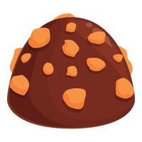 Chocolat des noisettes icône dessin animé vecteur. gâteau nourriture fête vecteur