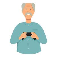 grand-père jouer vidéo Jeux icône dessin animé vecteur. pièce manette de jeu vecteur