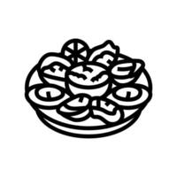 huître bar mer cuisine ligne icône vecteur illustration