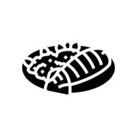 grillé calamar mer cuisine glyphe icône vecteur illustration