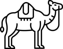 chameau pente ligne cercle icône vecteur