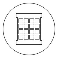 prisonnier fenêtre la grille grille prison prison concept icône dans cercle rond noir Couleur vecteur illustration image contour contour ligne mince style