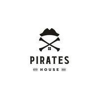 pirates maison logo conception concept vecteur