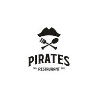 pirates restaurant logo conception sur isolé Contexte vecteur